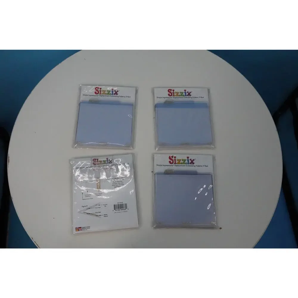 Lot of 4 SIzzix Simple Impressions Replacement Embossing Floders, 5 Pack